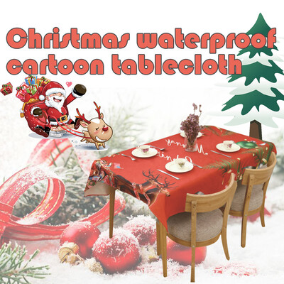 

Tailored New Year Table Cloth Christmas Rectangular Tablecloths House Christmas Decoration