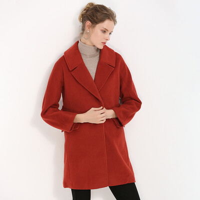 

Marc Rebecca wool coat fashion temperament was thin&long woolen coat 85003B brick red