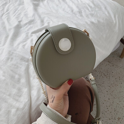 

Advanced foreign gas bag summer chic pearl slant round bag new 2019 Korean version 100 lap single shoulder bag