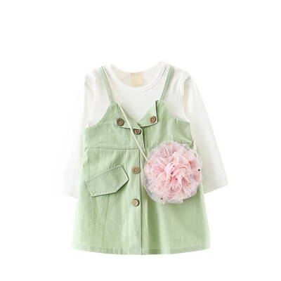 

Girls Dresses Brand Autumn Princess Dress Kids Clothes Baby Girls Clothes Cute Bag 2pcs
