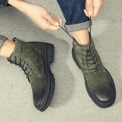 

Martin boots leather high fashion mens Martin shoes retro mens casual Chelsea Martin shoes thick warm desert boots