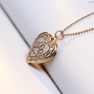 

Photo Frame Memory Locket Necklace Pendant Pet Cat Dog Paw Footprint Necklace