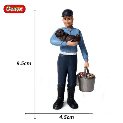 

Oenux Realistic Farmers Model Simulation Breeder Feed Shepherd Figurines Dog Animal Figurine Miniature Cute Toys For Children