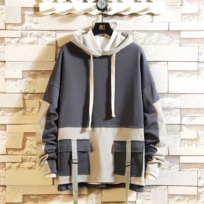 

Gobestart Mens Casual Fashion Patchwork Pullover Hoodie Loose Outwear Tops Blouse