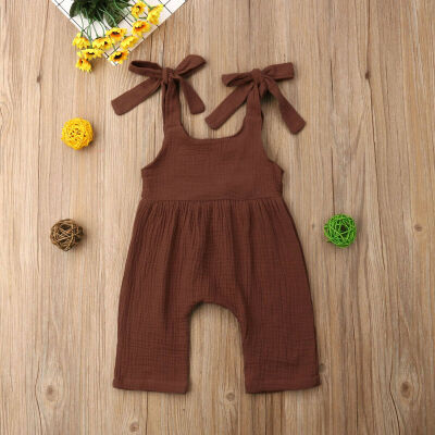 

Newborn Baby Girl Boy Solid Color Sleeveless Romper Bodysuit Jumpsuit Outfits Clothes