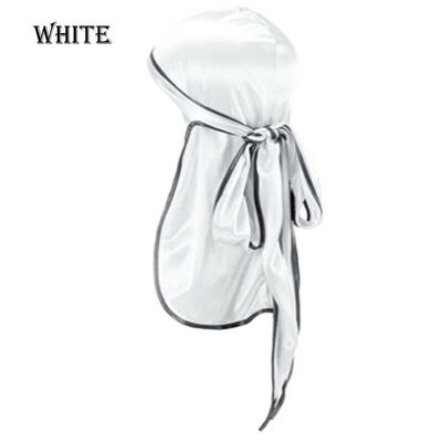 

Men Women Velvet Silky Durag Hat Bandanna Long Tail Pirate Cap Headwear