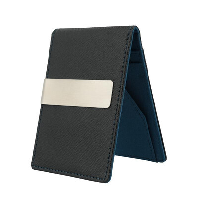 

New Fashion Men Money Clip Faux Leather Slim Wallet ID Credit Card Holder Cash Clip