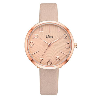 

Minimalism Womens Watches Rose Roman Numeral Disc Ladies Quartz Wristwatch Leather Strap Temperament Clock Reloj Mujer