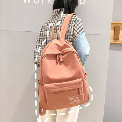 

Ins wind bag female Korean high school students campus bag simple Mori ancient feeling girl tide brand backpack