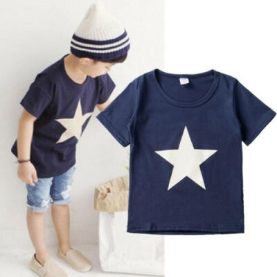 

T-Shirt Kids Boys Shirt Short Sleeve Top Prints Blouses Shirt Tees Clothes 2-7T
