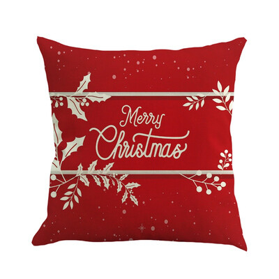 

Christmas Festival Cushion Cover Santa Snowman Printing Pillowcase Sofa Bed Home Decorative Pillow Cover Throw Cushion Cover