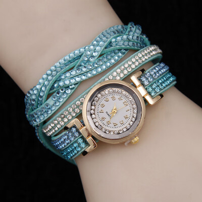 

Explosion models full diamond bracelet watch womens winding twist quartz watch