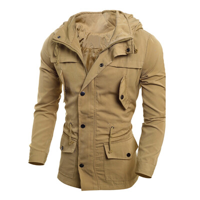 

Gobestart Men Fashion Casual Jacket Coat Slim Outwear Overcoat Black