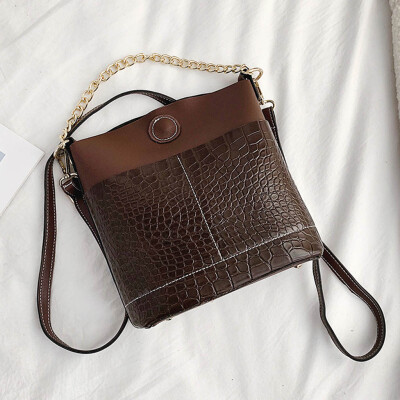 

Tailored Womens Fashion Retro Solid Color Crocodile Shoulder Bag Messenger Bag