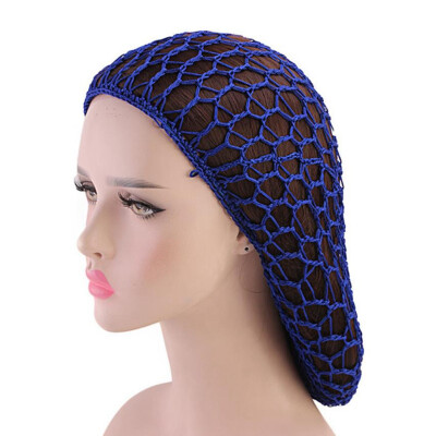 

12 Colors Women Ladies Soft Mesh Hair Net Crochet Cap Solid Color Snood Sleeping Cap