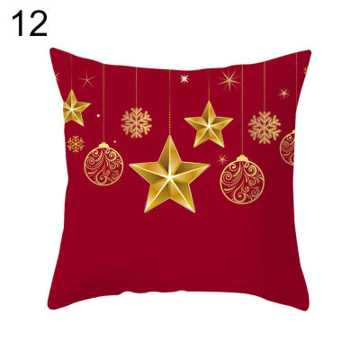 

Merry Christmas Elk Star Cushion Cover Pillow Case Home Office Sofa Chair Decor