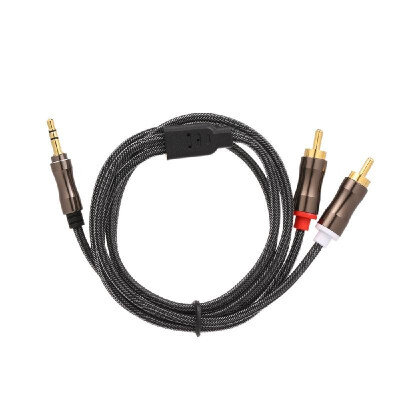 

35mm to 2 Male RCA Audio Cable Nylon-Braided Auxiliary Audio Cord for Speaker Amplifier PC Laptop