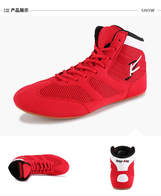 

Unisex professional wrestling fighting boots mesh breathable wearable men size 36-46 boxing shoes