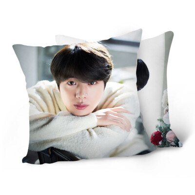 

Kpop BTS Bangtan Boys Throw Pillow Soft Velvet Core Included Double-Sided BTS Member Image Printed Pillow