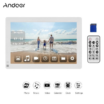 

Andoer 101 Inch Ultra-thin IPS LCD Digital Photo Frame Desktop Album 1280 800 Supports PhotoMusic Video Clock6 Modes Cale