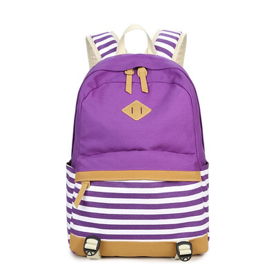

NeillieN canvas striped stitching womens bag fashion ladies backpack computer bag large capacity backpack