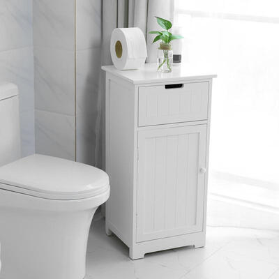

Greensen Bathroom Cabinet Standing Storage Cupboard Bathroom Furniture White 4040815CM