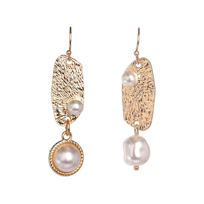 

Fashion round Pearl Flower stud Earrings For Women Geometric Dangle Statement Earrings boho ZA Jewelry Wedding Party Girl
