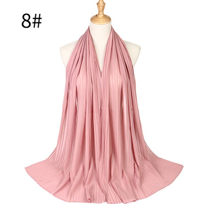 

Pearl Chiffon Pleated Muslim Womens Headscarf Wholesale 2018 Huis Costumes Wrinkled Hot Headscarf MSL022