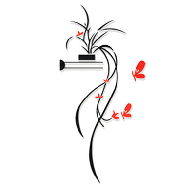 

DIY Vase Flower Tree Crystal Arcylic 3D Wall Stickers Decal Home Decor
