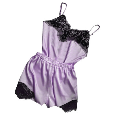

Toponeto Womens Sexy Satin Sling Sleepwear Lingerie Lace Nightwear Underwear Set