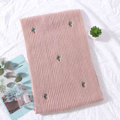 

New Fashion Scarf Female Winter Korean Students Wild Knit Long Thick Warm Harajuku Style Small Fresh Wool Scarf 180X30Cm