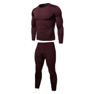 

2pcs Men Thermal Underwear Set Winter Long Johns Warm Fit Cotton Tops Bottoms