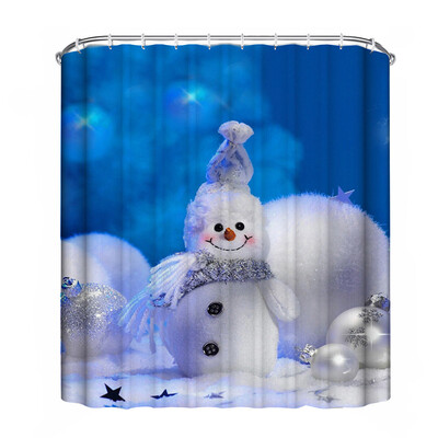 

Gobestart Christmas Waterproof Polyester Bathroom Shower Curtain Decor With Hooks New K