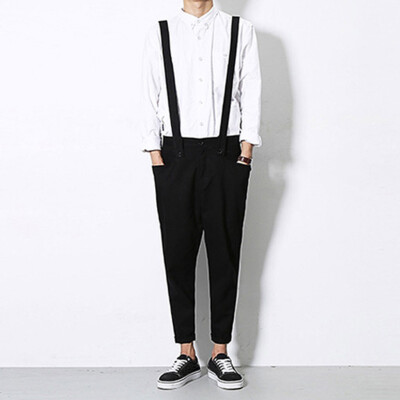 

Gobestart Mens New Fashion Harajuku Style Personality Hip Hop Nine-cent Bib Pants