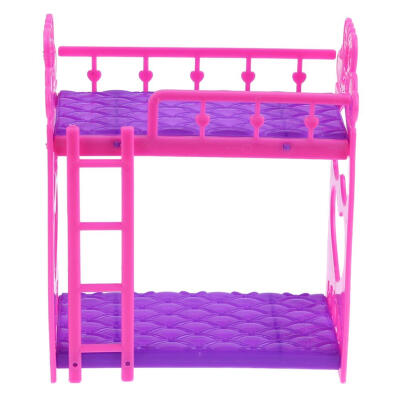 

7pcs Cute Dolls House Furniture Plastic Bunk Bed Play House Toys Girl Gift