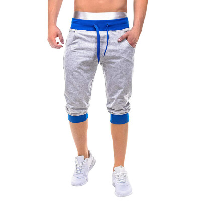 

Gobestart Men Summer Casual Elastic Joggings Sport Solid Baggy Pockets Short Pant