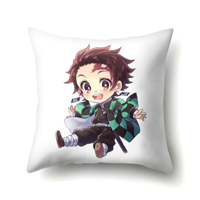 

Japanese Anime Demon Slayer Throw Pillowcase Kamado Tanjirou Kamado Nezuko Decorative Pillow Case