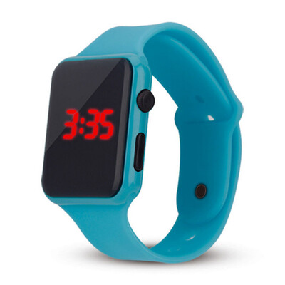 

Simple student square apple electronic watch Creative simple black&white LED boys&girls couple table