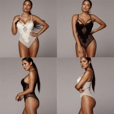 

Womens Short Romper Jumpsuit Bodysuit Stretch Leotard Sleepwear Lingerie Tops