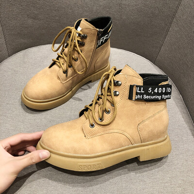 

Shoe Girl Autumn Ins Martin Shoe Shoe Shoe in Korean Version Excellent Student Flat Bottom Boots