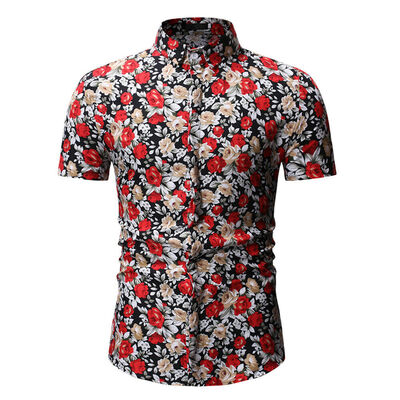 

Summer Men Short Sleeve Floral T-Shirt Tops Casual Slim Fit Clothes Shirt