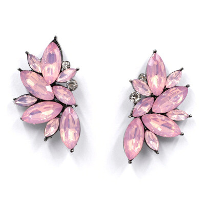 

JURAN 2018 New Arrival Fashion Gem Crystal Leaf Stud Earrings For Women Fashion Brand Party Earings Jewelry Popular Gift E2205