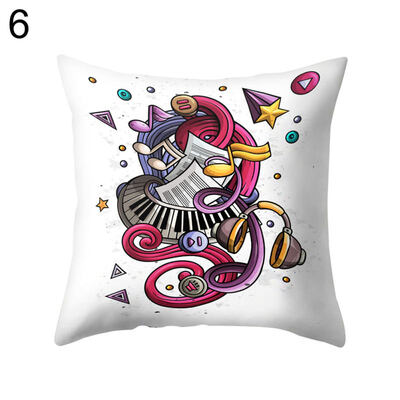 

Rock&Roll Guitar Music Pillow Case Cushion Cover Sofa Bed Car Office Decor