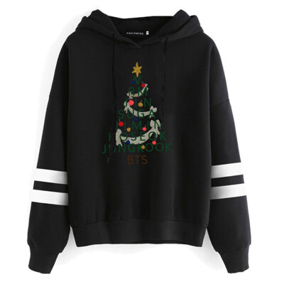 

Herqw61 Womens Girls Kpop BTS Print Fans Hoodie Hip Hop Pullover Sweatshirt Jung Kook Jimin Suga V