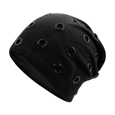 

Tailored New Women Men Winter Knitted Hat Metal Circle Hemming Hat Wool Cap