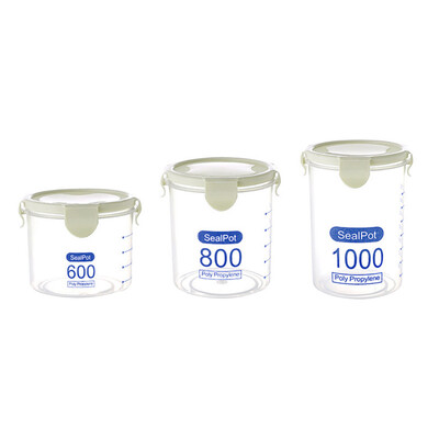 

Siaonvr 3PCS Kitchen Storage Box Sealing Food Preservation Plastic Fresh Pot Container