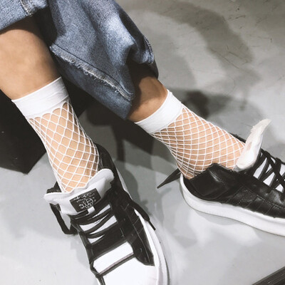 

New Women Fashion Silk Fishnet Mesh Short Socks Breathable Sexy Fishnet Stockings Lace Ankle Socks