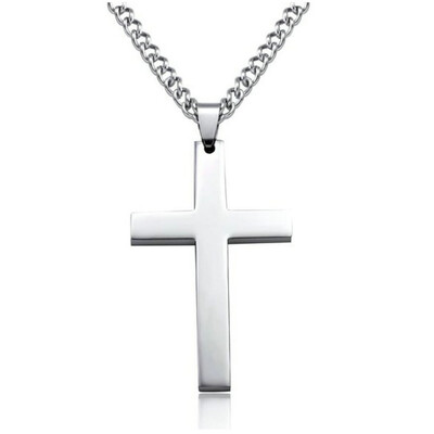

2017 New Fashion Alloy Men Necklace Alloy Cross Pendant Link Chain