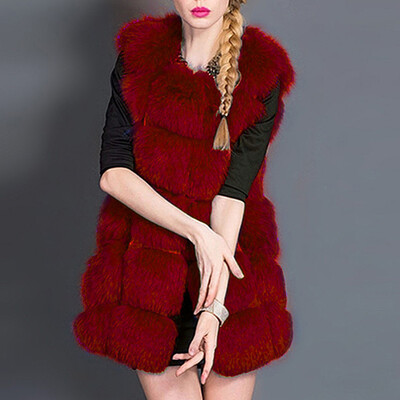

Tailored Plus Size Womens Slim Vest Gilet Outwear Warm Faux Fur Waistcoat Coat Vest