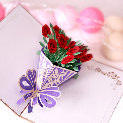 

Toponeto Romantic 3D Popup Greeting Cards Carousel Happy Birthday Mothers day Thank Gift